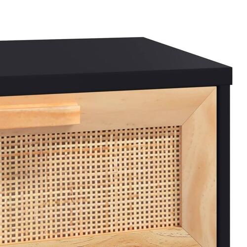 Sofabord 80x40x30 cm konstrueret træ og massivt fyrretræ sort