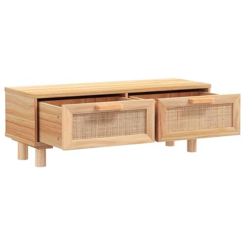 Sofabord 80x40x30 cm konstrueret træ og massivt fyrretræ brun