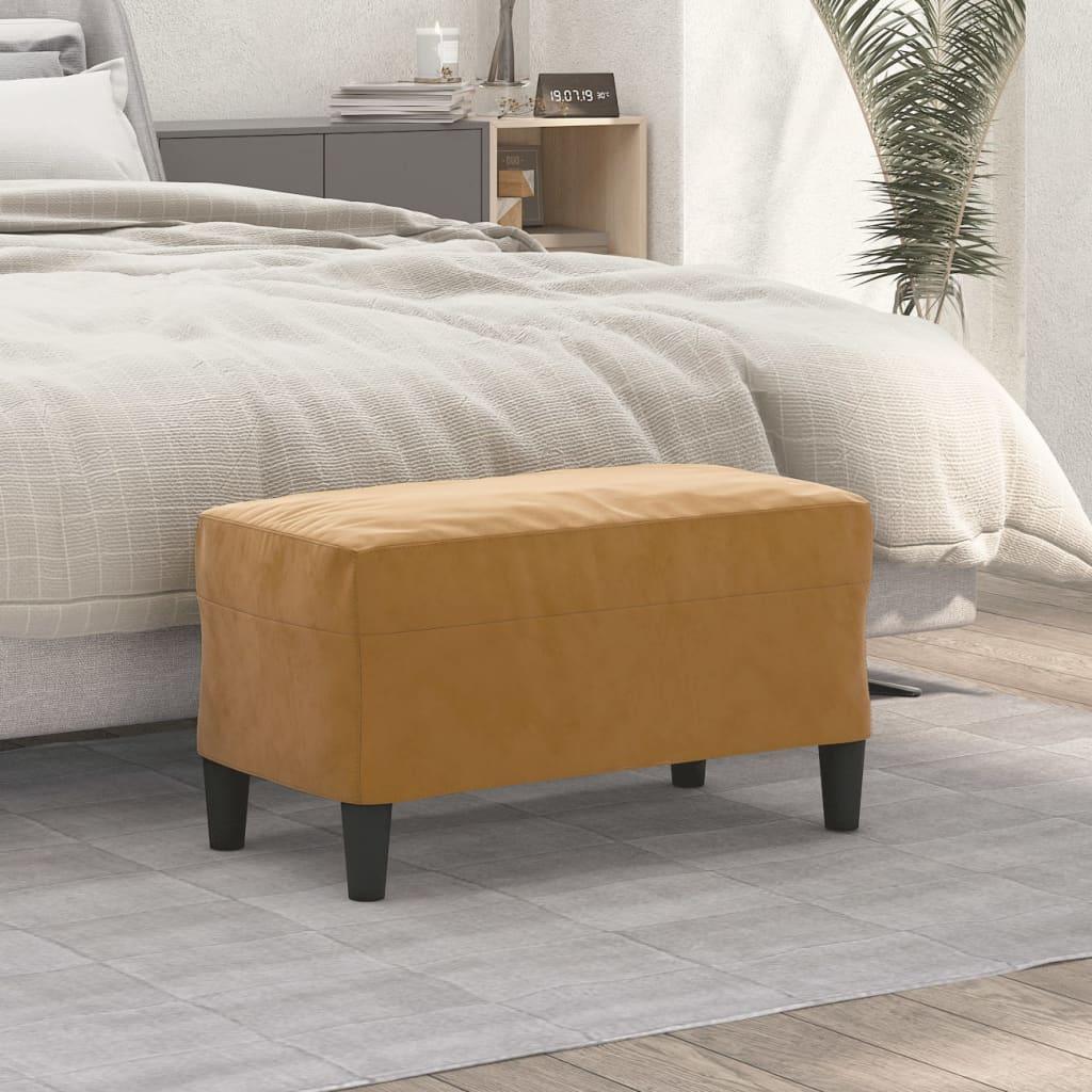 Bænk 70x35x41 cm velour brun
