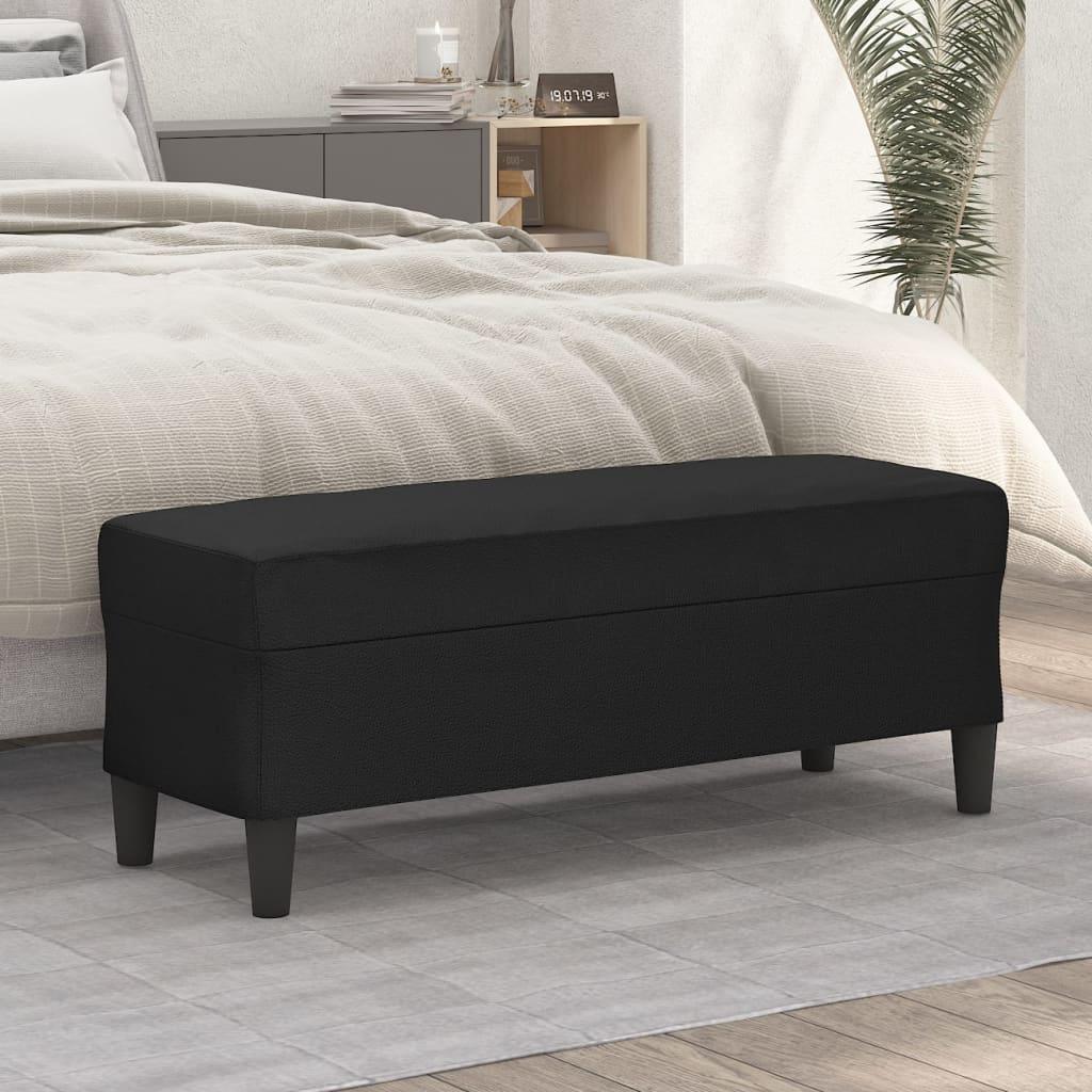 Bænk 100x35x41 cm kunstlæder sort