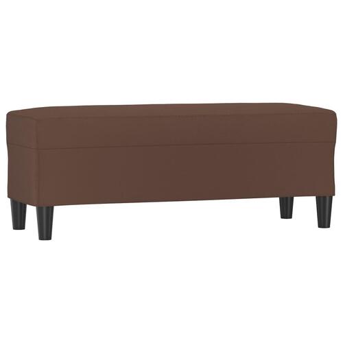 Bænk 100x35x41 cm kunstlæder brun