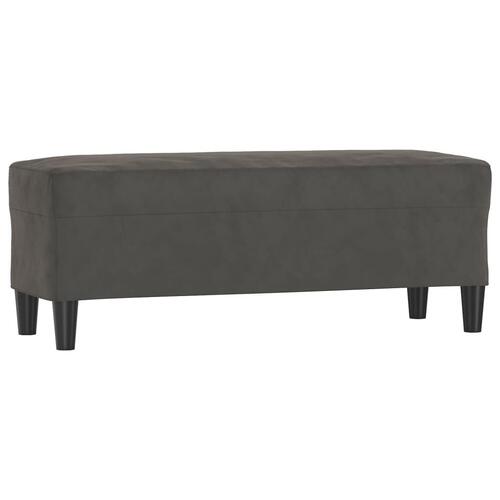 Bænk 100x35x41 cm fløjl mørkegrå