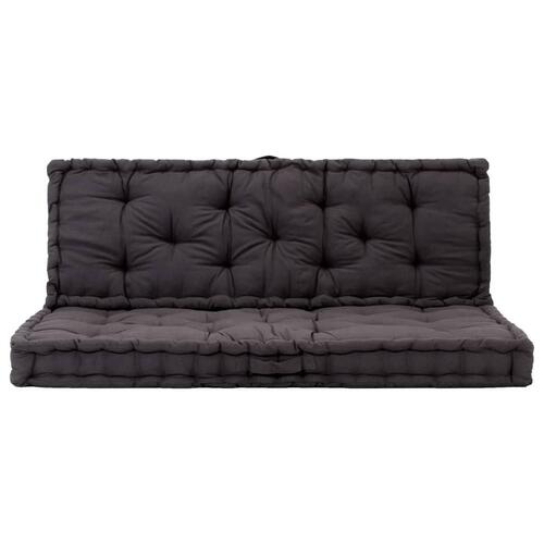 Hynder til pallesofa 2 stk. bomuld sort