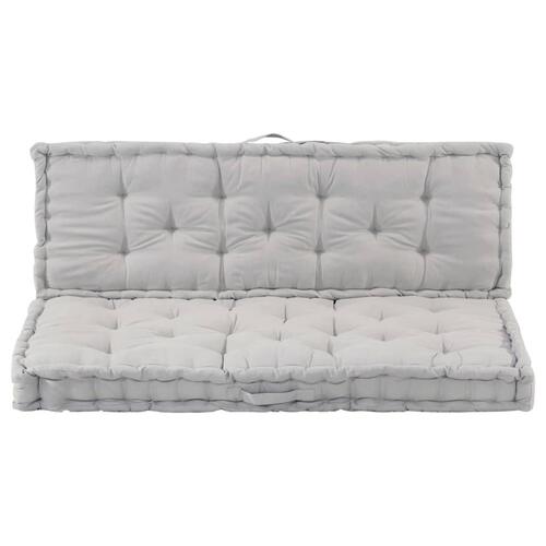 Hynder til pallesofa 2 stk. bomuld grå