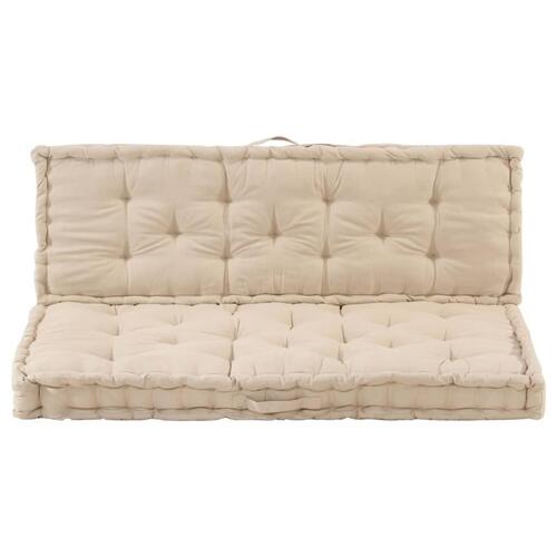 Hynder til pallesofa 2 stk. bomuld beige