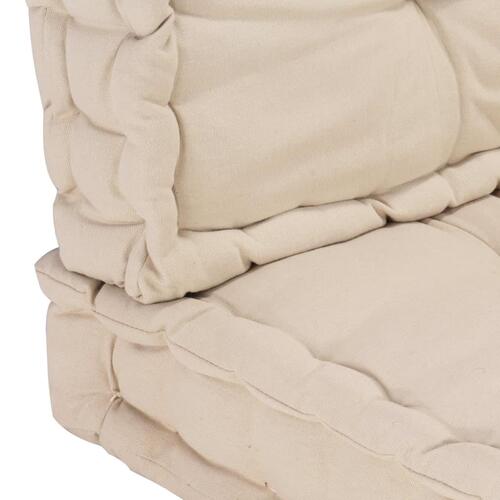 Hynder til pallesofa 2 stk. bomuld beige