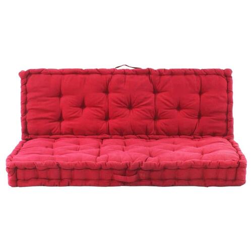 Hynder til pallesofa 2 stk. bomuld bordeaux