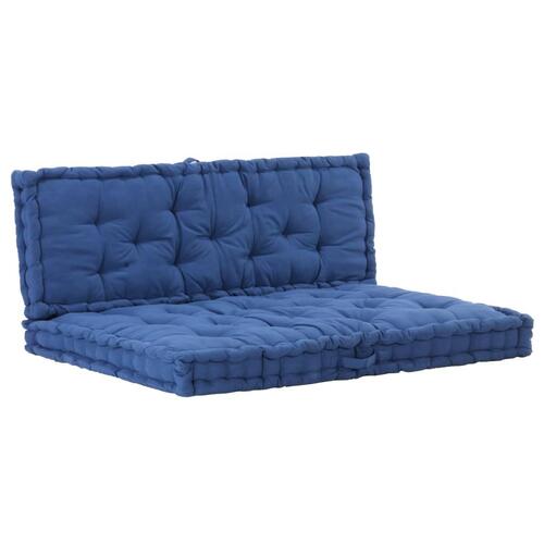 Hynder til pallesofa 2 stk. bomuld lyseblå