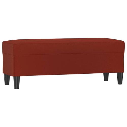 Bænk 100x35x41 cm kunstlæder vinrød