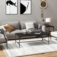 Sofabord 100x50x35 cm massivt konstrueret træ sort