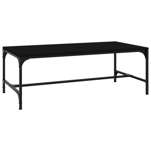 Sofabord 100x50x35 cm massivt konstrueret træ sort