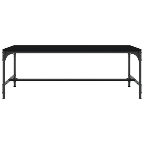 Sofabord 100x50x35 cm massivt konstrueret træ sort