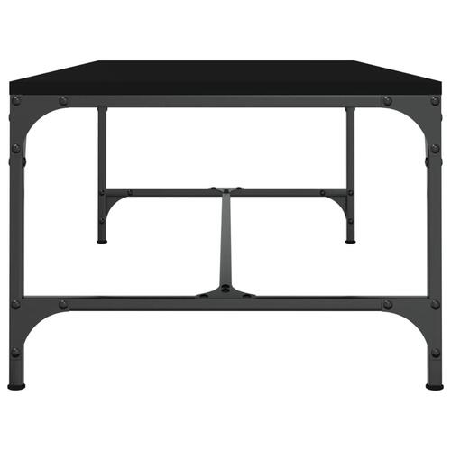 Sofabord 100x50x35 cm massivt konstrueret træ sort