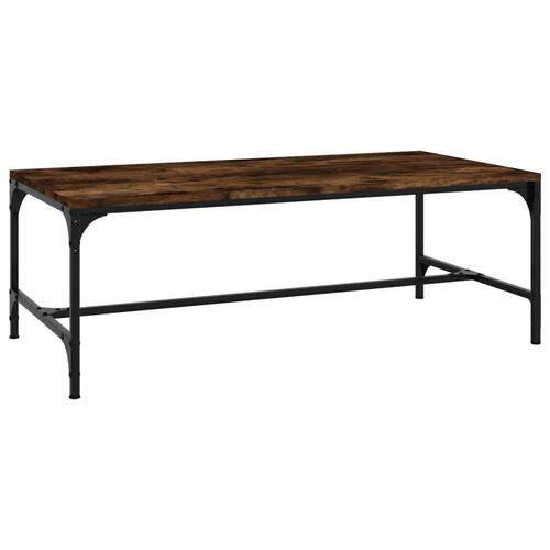 Sofabord 100x50x35 cm konstrueret træ røget egetræsfarve