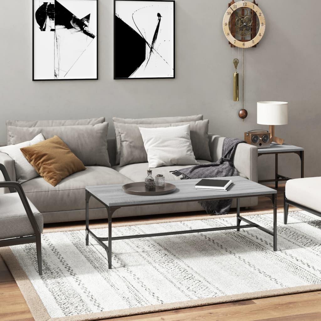 Sofabord 100x50x35 cm konstrueret træ Grå sonoma-eg