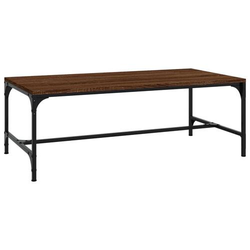 Sofabord 100x50x35 cm konstrueret træ brun egetræsfarve