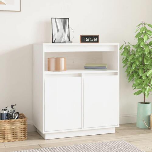 Skænk 70x34x80 cm massivt fyrretræ hvid