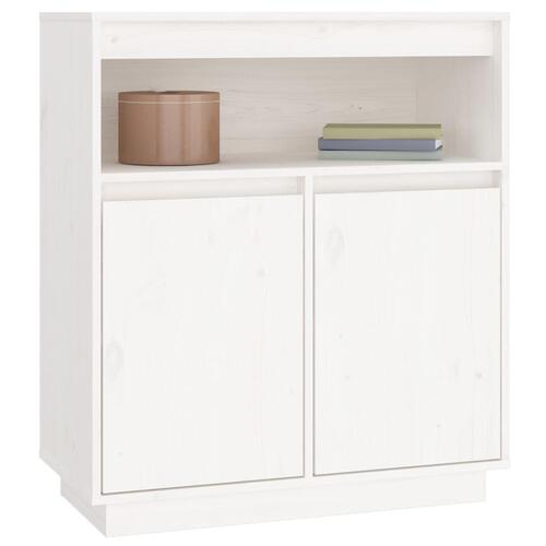 Skænk 70x34x80 cm massivt fyrretræ hvid