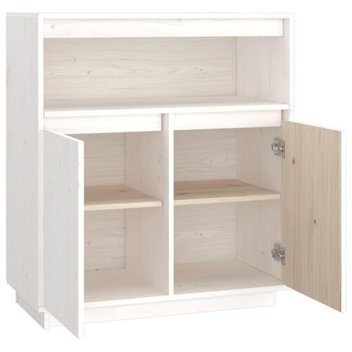 Skænk 70x34x80 cm massivt fyrretræ hvid
