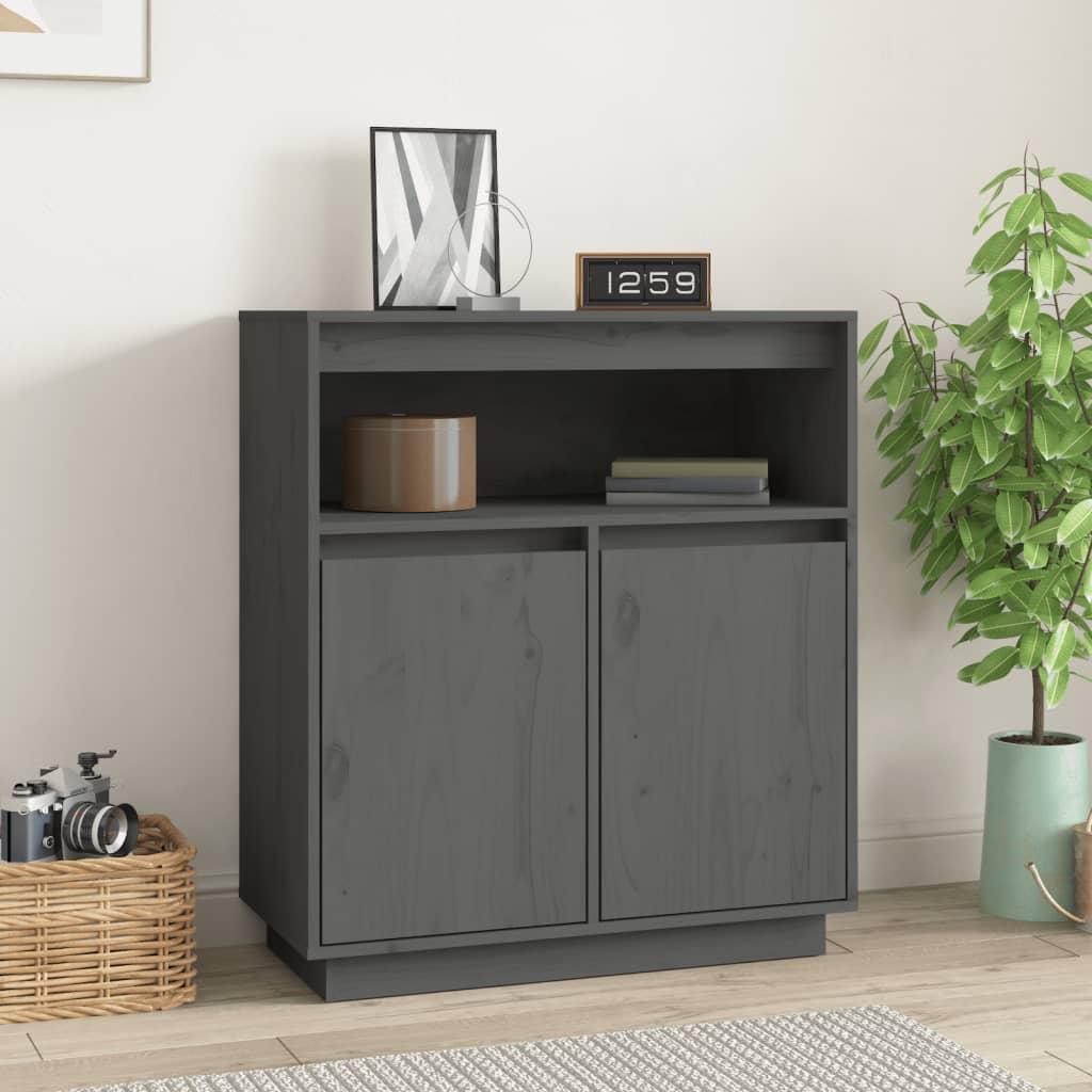 Skænk 70x34x80 cm massivt fyrretræ grå