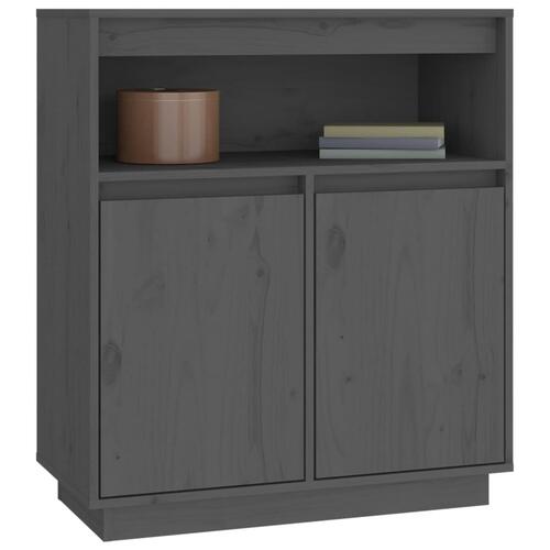 Skænk 70x34x80 cm massivt fyrretræ grå