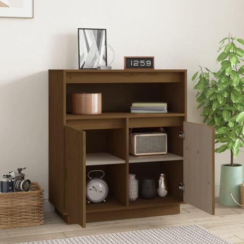 Skænk 70x34x80 cm massivt fyrretræ gyldenbrun