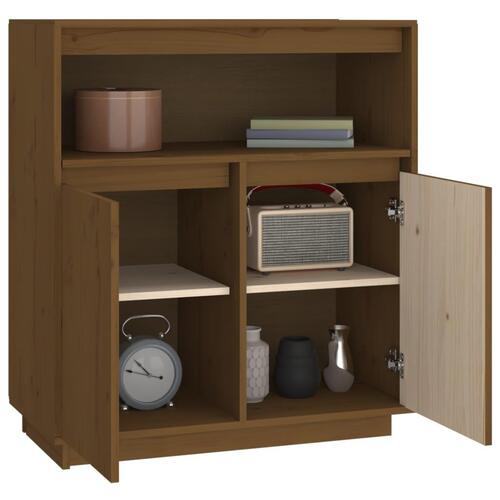 Skænk 70x34x80 cm massivt fyrretræ gyldenbrun