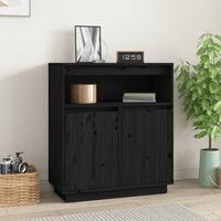 Skænk 70x34x80 cm massivt fyrretræ sort