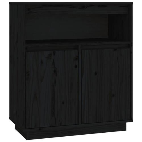 Skænk 70x34x80 cm massivt fyrretræ sort
