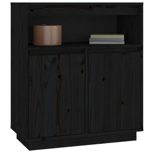 Skænk 70x34x80 cm massivt fyrretræ sort