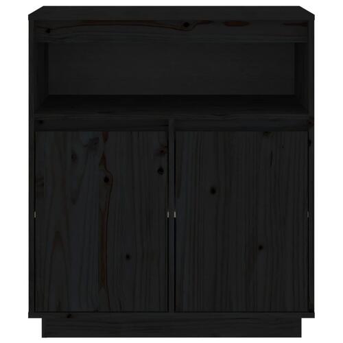 Skænk 70x34x80 cm massivt fyrretræ sort