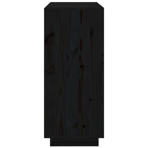 Skænk 70x34x80 cm massivt fyrretræ sort