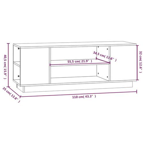 Tv-bord 110x35x40,5 cm massivt fyrretræ