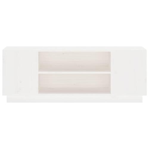 Tv-bord 110x35x40,5 cm massivt fyrretræ hvid