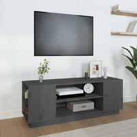 Tv-bord 110x35x40,5 cm massivt fyrretræ grå