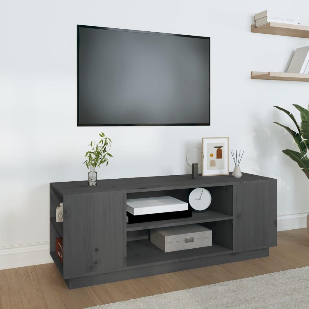 Tv-bord 110x35x40,5 cm massivt fyrretræ grå