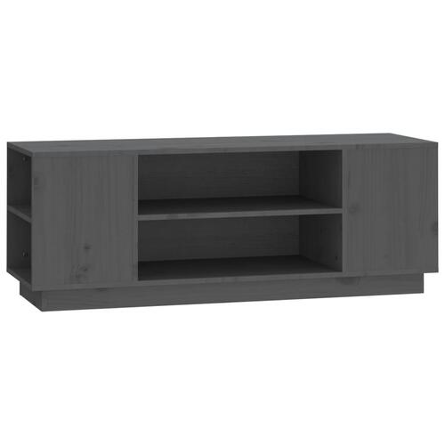 Tv-bord 110x35x40,5 cm massivt fyrretræ grå