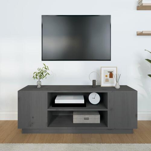 Tv-bord 110x35x40,5 cm massivt fyrretræ grå