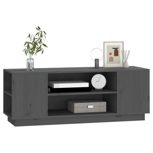 Tv-bord 110x35x40,5 cm massivt fyrretræ grå