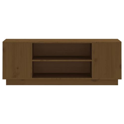 Tv-bord 110x35x40,5 cm massivt fyrretræ gyldenbrun
