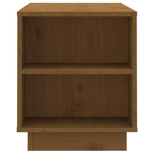 Tv-bord 110x35x40,5 cm massivt fyrretræ gyldenbrun