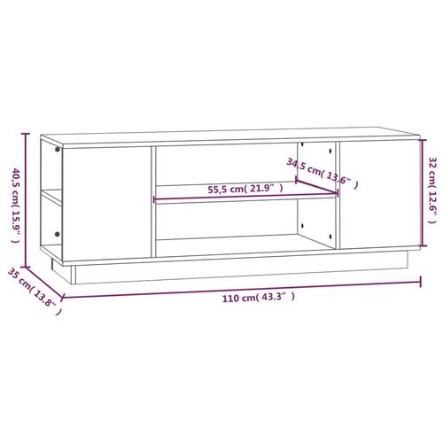 Tv-bord 110x35x40,5 cm massivt fyrretræ gyldenbrun