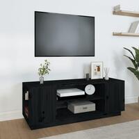 Tv-bord 110x35x40,5 cm massivt fyrretræ sort