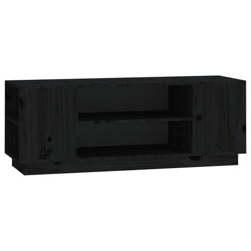 Tv-bord 110x35x40,5 cm massivt fyrretræ sort