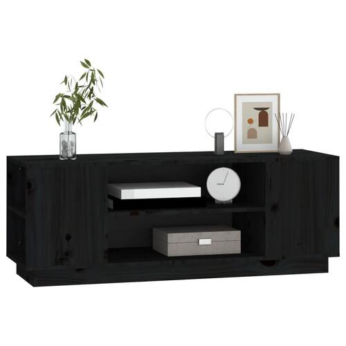 Tv-bord 110x35x40,5 cm massivt fyrretræ sort