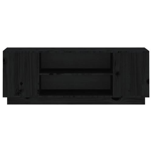Tv-bord 110x35x40,5 cm massivt fyrretræ sort