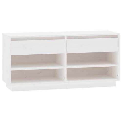 Skoreol 110x34x52 cm massivt fyrretræ hvid