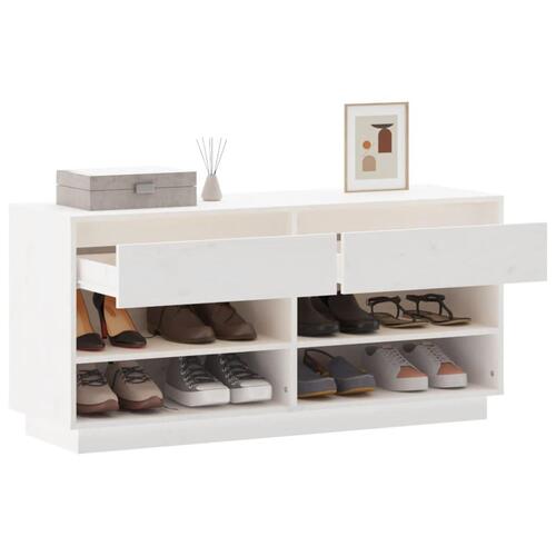 Skoreol 110x34x52 cm massivt fyrretræ hvid