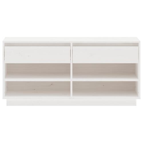 Skoreol 110x34x52 cm massivt fyrretræ hvid