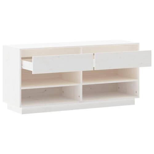 Skoreol 110x34x52 cm massivt fyrretræ hvid